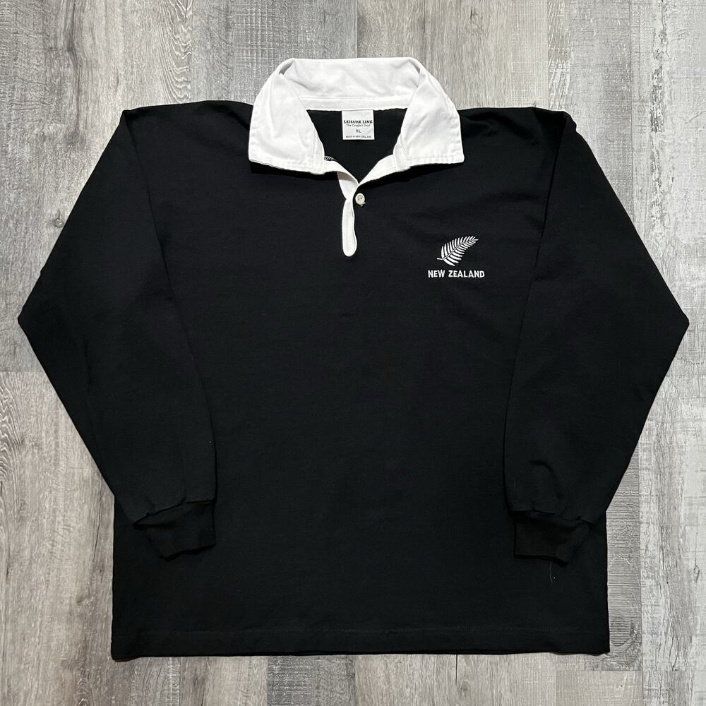 Leisure Line Comfort Shirt ALL Blacks Rugby New Zealand Long Sleeve Rugby Sz XL
